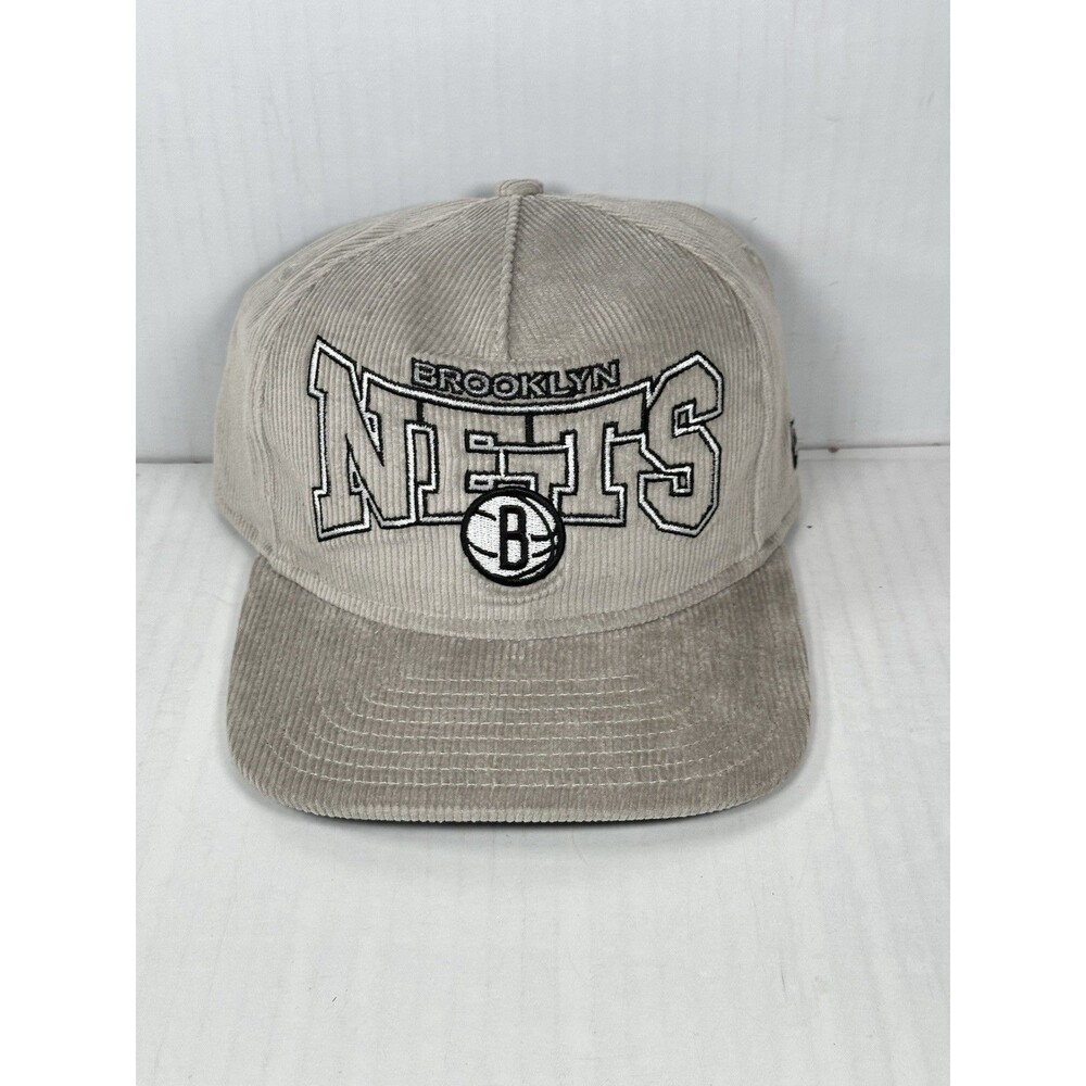 New Era Brooklyn Nets Corduroy The Golfer Snapback Hat Cap Adjustable Gray NWT